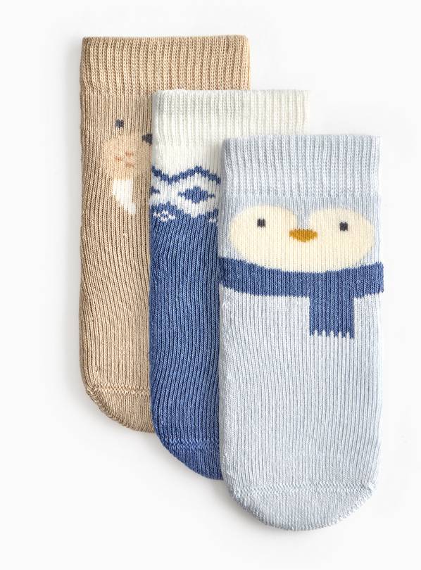 Winter Animals Terry Socks 3 Pack 6-12 months